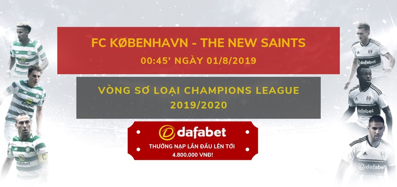 Thông tin trận đấu Copenhagen vs The New Saints Giải đấu: Vòng sơ loại Champions League 2019/20 Thời gian: 00:45 ngày 01/08 SVĐ: Telia Parken, Copenhagen, Đan Mạch Copenhagen vs The New Saints: Đặt cược ở đâu tốt nhất? Dự đoán của nhà cái Dafabet cho kết quả trận đấu này: 4-0 Dafabet có tỷ lệ đặt 1 ăn 7.49 cho tỷ số 4-0 ! Lưu ý: Tỷ lệ kèo thay đổi theo thời gian, truy cập vào link đặt cược để cập nhật tỷ lệ mới nhất Copenhagen vs The New Saints - Thành tích đối đầu Thành tích đối đầu của Copenhagen vs The New Saints 24/07/2019: The New Saints 0-2 Copenhagen Copenhagen vs The New Saints - Phong độ gần đây Phong độ 5 trận gần nhất của Copenhagen Sau 5 trận đấu gần nhất tính trên mọi đấu trường, Copenhagen thắng 4, thua 1 Phong độ 5 trận gần nhất của The New Saints Sau 5 trận đấu gần nhất tính trên mọi đấu trường, The New Saints thắng 3, hòa 1, thua 1 Đội hình dự kiến Copenhagen Thủ môn: Grytebust Hậu vệ: Varela, Bjelland, Nelsson, Bartolec Tiền vệ: Stage, Zeca, Fischer, Holse Tiền đạo: Wind, N’Doye The New Saints Thủ môn: Harrison Hậu vệ: Edwards, Davies, Harrington, Spender Tiền vệ: Routledge, Brobbel, Mullan, Redmond Tiền đạo: Cieslewicz, Ebbe Nhận định kết quả trận đấu Copenhagen là 1 đội bóng giàu truyền thống bậc nhất làng túc cầu Đan Mạch, việc họ sở hữu tới 13 chức vô địch nước nhà (trong đó có 3 lần đăng quang ở 4 mùa giải gần đây) và 8 chức vô địch cúp QG chính là những minh chứng rõ ràng nhất. Vậy nên Copenhagen cũng thường xuyên được tham dự 2 cúp châu âu và không ít lần họ đã lọt qua vòng bảng vào tới vòng loại trực tiếp. The New Saints thống trị làng túc cầu Xứ Wales với 8 chức vô địch liên tiếp ở 8 mùa giải từ mùa bóng 2011/2012 cho tới nay và họ cũng thường xuyên được góp mặt ở vòng loại của giải đấu này nhưng thành tích tốt nhất của The New Saints chỉ là vòng tới vòng sơ loại thứ 3 ở mùa trước, đây cũng là thành tích tốt nhất của họ ở sân chơi châu lục. Rõ ràng, The New Saints không thể so bì được với Copenhagen về mặt thành tích lẫn kinh nghiệm thi đấu ở sân chơi này. Ngoài lợi thế sân bãi ở trận này thì với chiến thắng 0-2 trên sân của The New Saints ở trận lượt đi, với 2 bàn làm vốn các cầu thủ Copenhagen cũng sẽ có được cả tâm lý thi đấu thoải mái lẫn sự tự tin cao ở trận lượt về này. Hơn nữa, Copenhagen cũng đang có được khởi đầu mùa giải năm nay ấn tượng, nếu tính cả chiến thắng ở trận lượt đi giữa 2 đội lẫn giải quốc nội thì Copenhagen đang có tới 4 chiến thắng liên tiếp ở 4 lần ra quân vừa qua mà trận nào hàng công của họ cũng có được ít nhất 2 bàn thắng trở lên vào lưới đối phương sau mỗi trận.