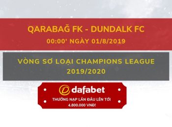 Qarabag vs Dundalk (Vòng sơ loại Champions League 2019/2020): Nhà cái Dafabet ngày 01/8