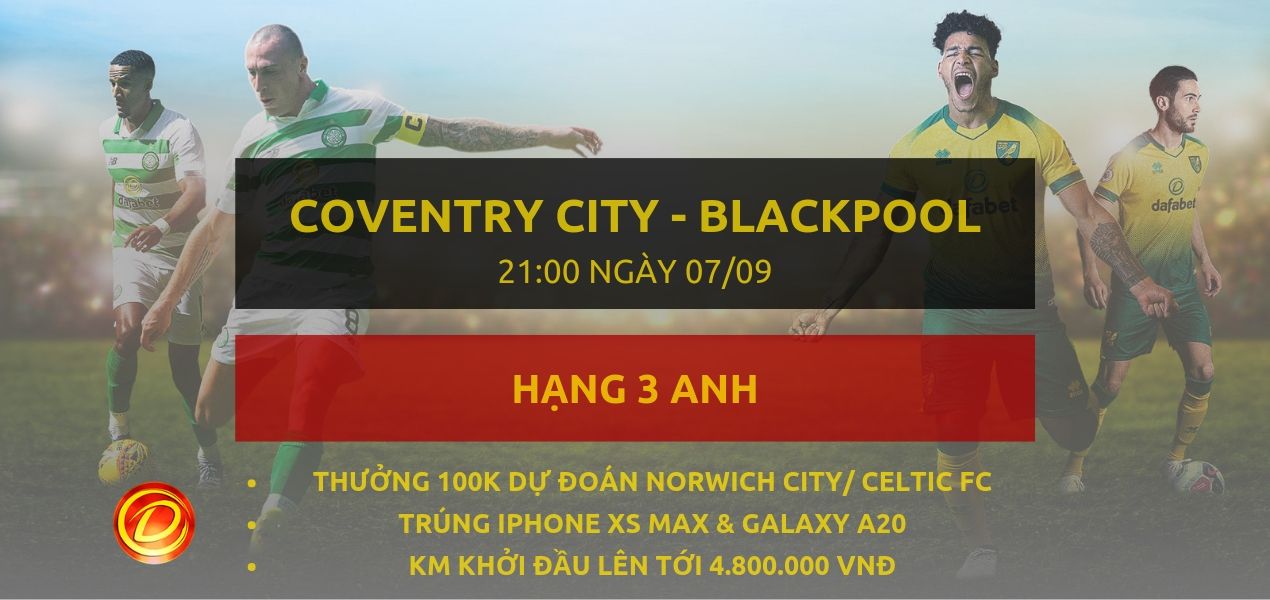 keo bong da dafa Coventry City vs Blackpool